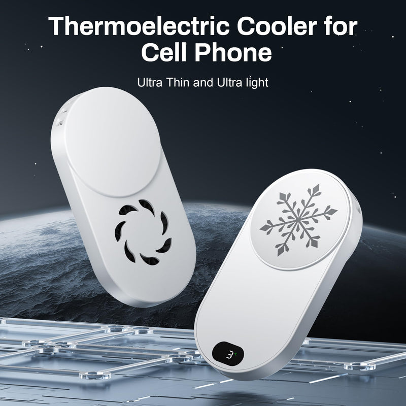 Hamosong Phone Cooler for Gaming, Magnetic Semiconductor iPhone Cooler Cooling Fan, Keep Phone Cool Fan for Phone White