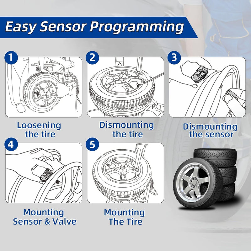 TPMS Sensors,315Mhz Compatible for Toyota Lexus Scion,Tire Pressure Monitoring Sensors for Rav4 Camry 4Runner Tacoma Corolla Prius Yaris Replacement 42607-33021 42607-33011 PMV-107J Set of 4