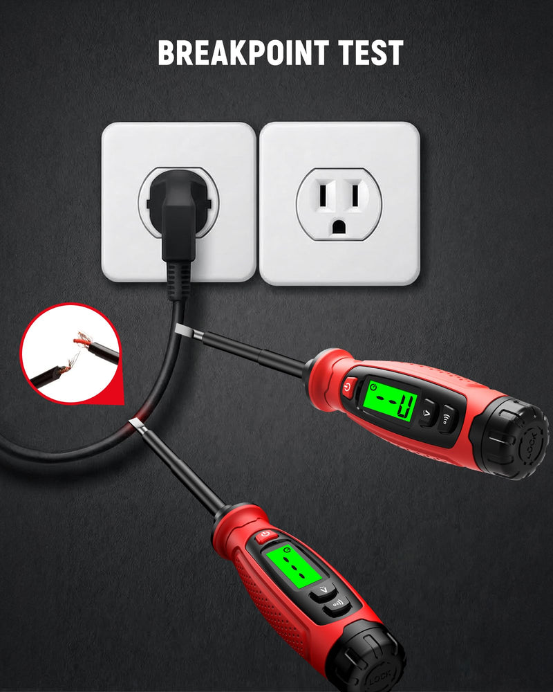 KAIWEETS 2-in-1 Voltage Tester Screwdriver, 3–500V AC Contact Voltage Measurement & Non-Contact Detector Pen, Slotted Head, LCD Display, Live Wire Finder, Continuity Test for Outlet & Circuit, KTS02