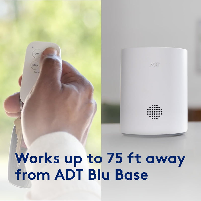 ADT Blu Keychain Remote, Home Security System Key Fob with Panic Button, One-Touch Arm and Disarm, ADT Base Compatible, ADT+ App Integration