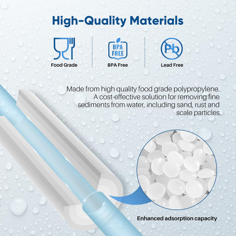 PUREPLUS 10 Micron 10" x 2.5" Whole House Sediment Home Water Filter Cartridge Replacement for Any 10 inch RO Unit, Culligan P5, Aqua-Pure AP110, Dupont WFPFC5002, CFS10, WHKF-G05, 4Pack 4 Count (Pack of 1)
