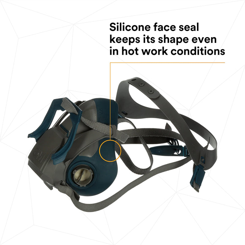 3M Rugged Comfort Quick Latch Half Facepiece Reusable Respirator 1 Count (Pack of 1) Medium