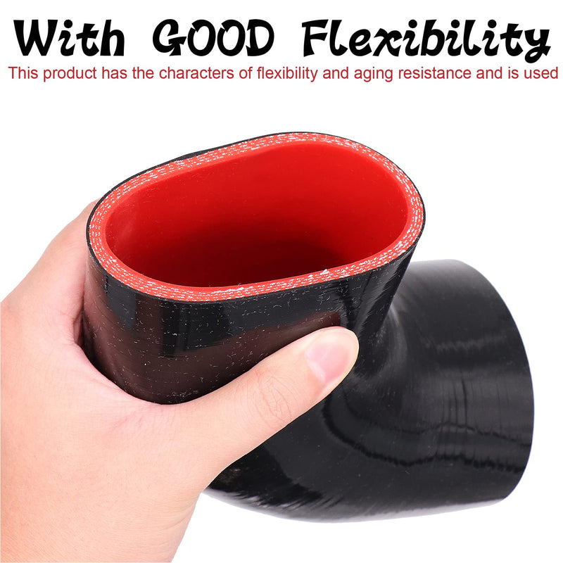 45 Degree 2-1/2 to 3 inch(63-76mm) Silicone Reducer Coupler Hose,4-Ply Reinforced,Length 4inch(102mm) with 2PCS clamps Turbo/Intercooler/Intake Piping Reducer ID2.5-3" 45 degree