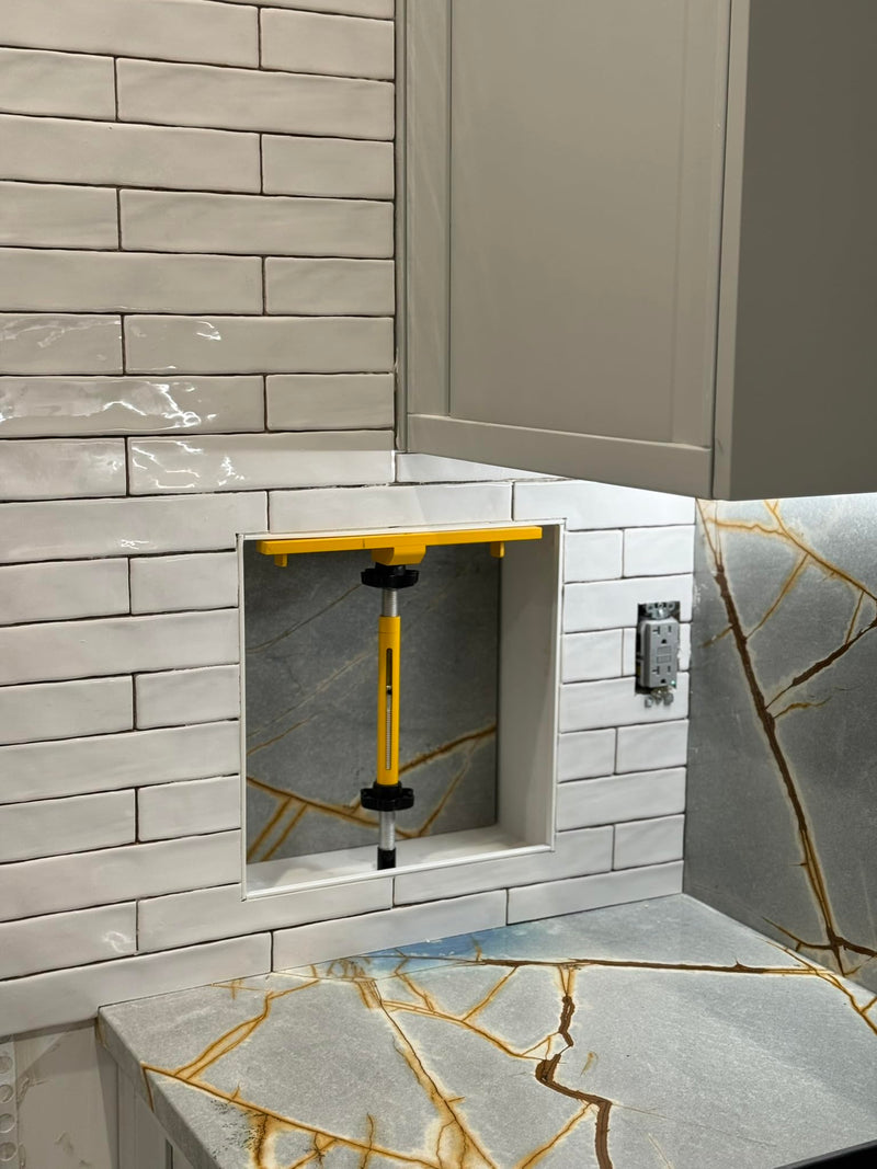 Patented Planum Tile Niche Supporter – Shower Niche Tiling Tool Kit for Home Remodeling & Construction | Aluminum Support for Installing Ceramic & Porcelain Tile Niche Shelves