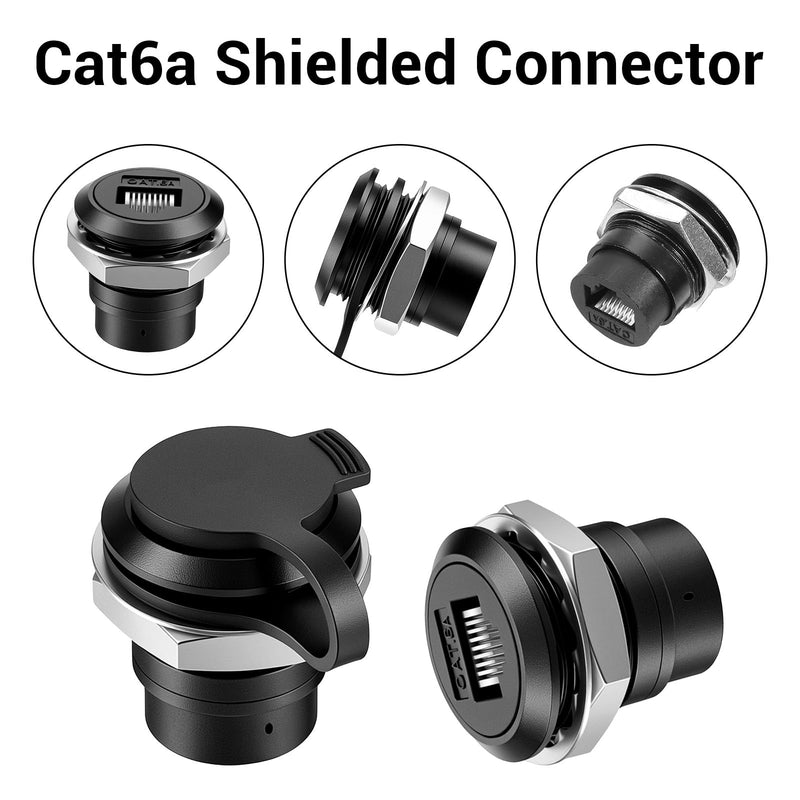 Rj45 Panel Mount Coupler CAT6a Pass-Through Rj45 Connector | RJ45 Shielded Panel Mount Coupler CAT6A Female to Female Bulkhead Extension Interface Adapter