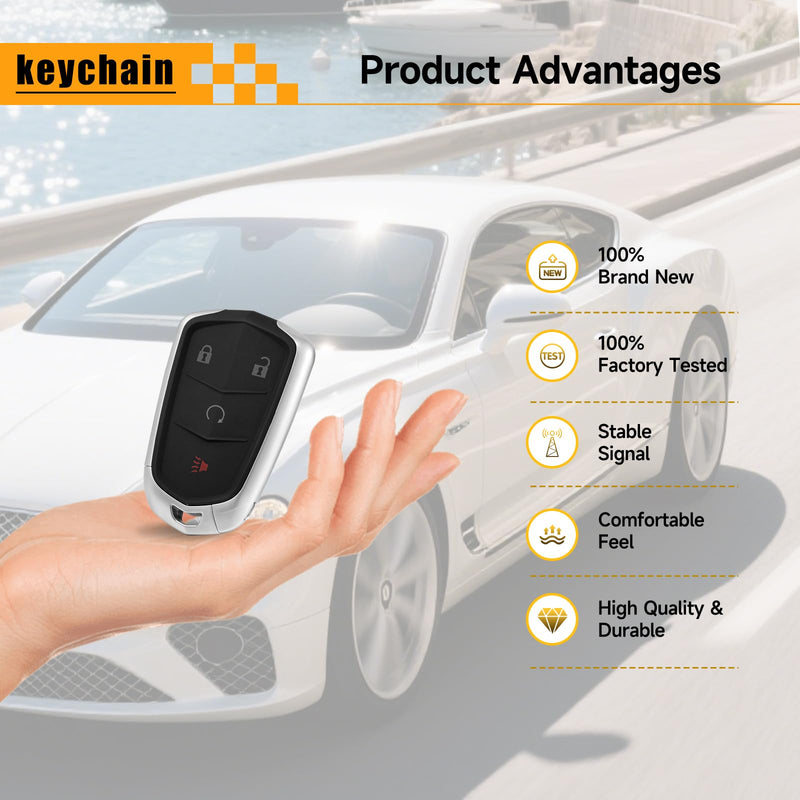 Smart Key Fob Replacement Fits for Cadillac XT4 2019 2020 2021 Car Keyless Entry Control Remote HYQ2ES 13522872 433Mhz