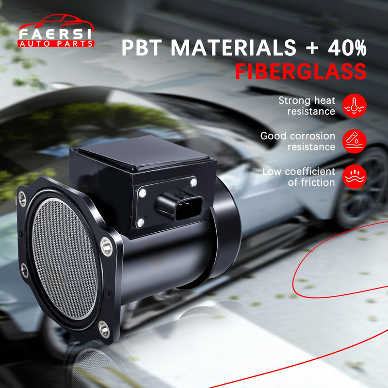 FAERSI Mass Air Flow Sensor 22680-31U00 2268031U00 Replacement for Maxima Infiniti I30 J30 Q45, 1995 1996 1997 1998 1999 Maxima 3.0L, 1996-1999 I30 3.0L, 1995-1997 J30 3.0L, 1997-2000 2001 Q45 4.1L