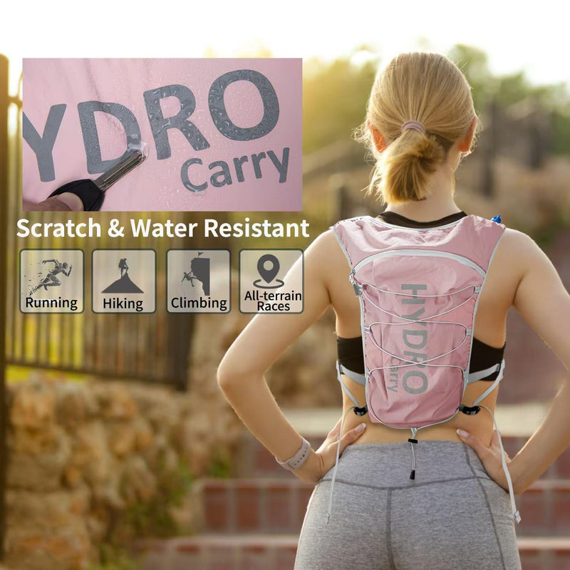 Lightweight Running Vest for Women and Men Hydration Backpack Pack with 1.5L Water Bladder Bag for Hiking Trail Running Gear Cycling Marathon Pink