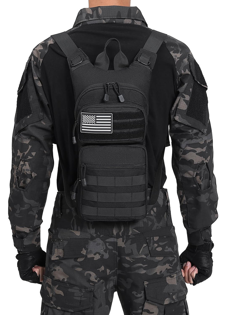 ATBP Insulated Water Hydration Pack Bag with 3L TPU Bladder Tactical Molle Hydration Backpack for Hiking Cycling Running Black