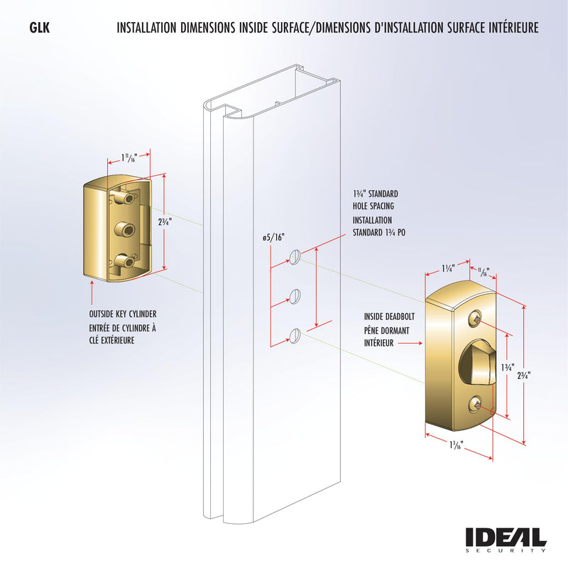 Ideal Security Deadbolt for Storm and Screen Doors, Satin Silver, Key Lock