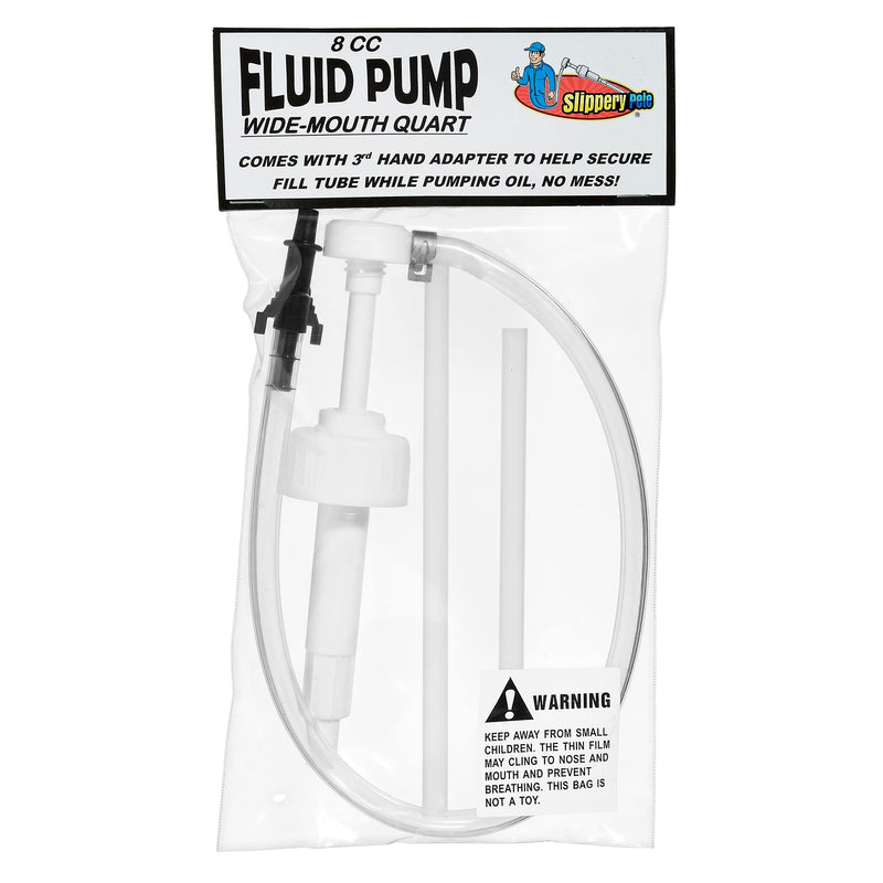 Slippery Pete - Fluid Pump for Wide-Mouth Quart Bottles - 8cc per Pump Stroke and 3rd Hand Adapter, Transfer Gear Oil, Transmission and Differential Fluid (38mm) 38mm