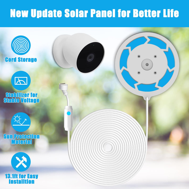 6W Solar Panel Compatible with Google Nest Camera Outdoor & Indoor (Battery Version), Solar Power Charger for Google Nest Cam with Indicator Light,13ft Cable IP66 Weatherproof Solar Panel solar panel-1
