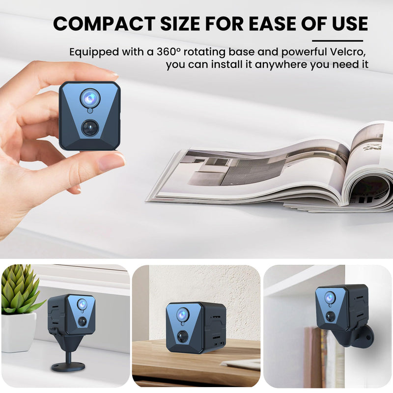 Security Camera, 2K WiFi Indoor Camera, 100 Days Standby Battery Life, Cloud & SD Storage, Clear Night Vision, AI Motion Detection, Real-Time Record Security Wireless Surveillance Camera
