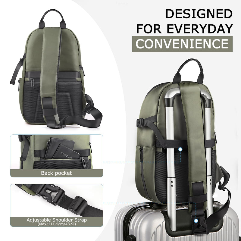 TAAOKA Camera Sling Bag, DSLR/SLR/Mirrorless Camera Backpack Case Shockproof Photography Backpack with Tripod Holder & Removable Modular Inserts Compatible with Canon/Nikon/Sony/Fuji Green Medium 9.06 x 5.12 x 15.16 inches