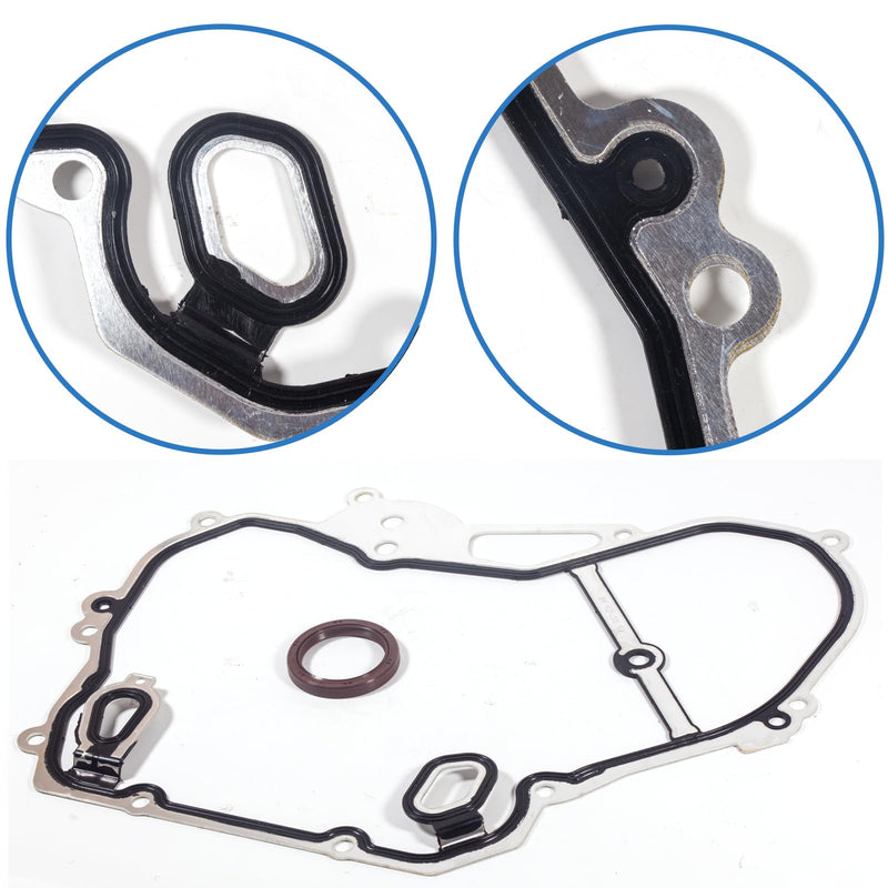 TCS46079 for Chevy Equinox Timing Cover Gasket Oil Seal Chevy Cobalt HHR Malibu Buick Regal GMC Terrain 2002-2009 2010 2011 2012 2013 2014 2015 2016 2.0 2.2 2.4L Timing Chain Gasket 24435052 12637040