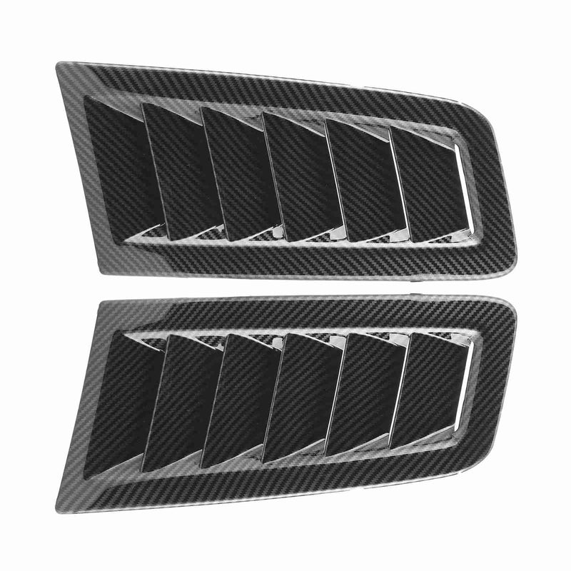 Qiilu 2PCS Car Hood Vent Scoop Kit, Universal Cold Air Intake Fitment Louvers Cooling Intakes Auto Hoods Vents Bonnet Cover Car Exterior Decorative Parts for Focus RS MK2 (Carbon