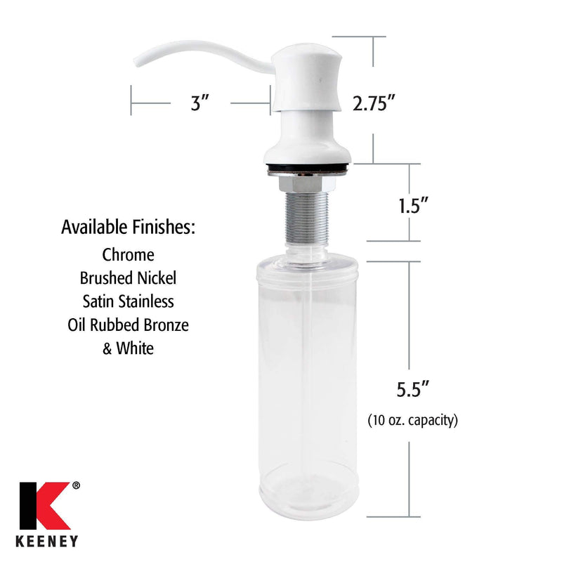 Keeney K612PC Premium Style Soap or Lotion Dispenser with Large Capacity Bottle (16 oz.), Polished Chrome 10 oz.
