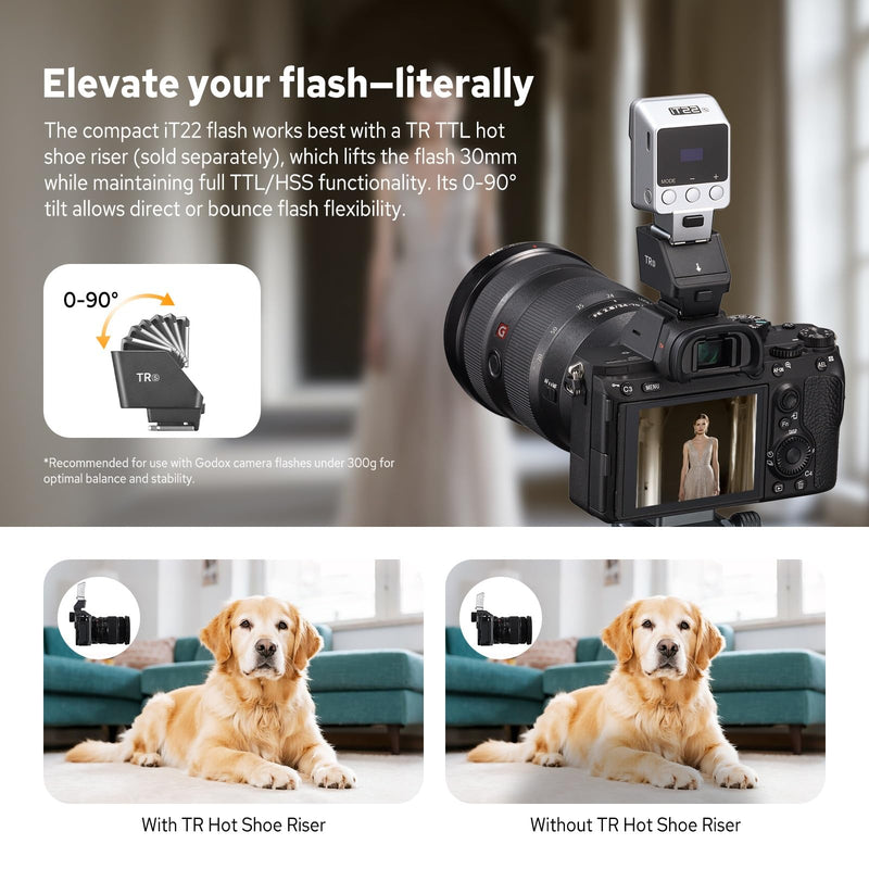 Godox iT22 iT22-S Flash for Sony, Mini TTL Flash with Intuitive Screen | 1.5s Recycle, 700 Full Power Flashes, USB-C Charge, Built-in Battery, GODOX iT22S iT22 S Pocket Flash Speedlight (Silver) iT22-S for Sony (Silver)