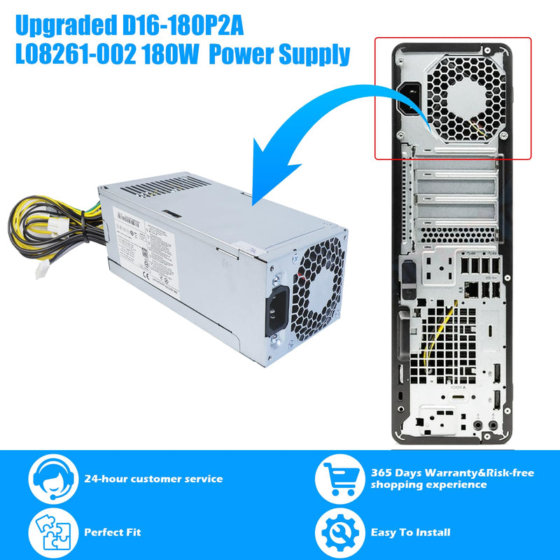 Upgraded D16-180P2A L08261-002 180W Power Supply Compatible with HP ProDesk 800 G3 600 G3 SFF L08261-001 901763-002 901765-003 901761-003 901764-003 901763-001 901762-002 901771-004 180W PSU