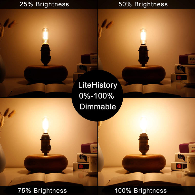 LiteHistory Dimmable E12 LED Bulb 6W Equal 60 watt led Light Bulb Warm White 2700K T6 T25 E12 Candelabra Bulb 60 watt for Chandeliers,Ceiling Fan,Pendant,Wall sconces AC120V 600LM e12 Bulb 12Pack