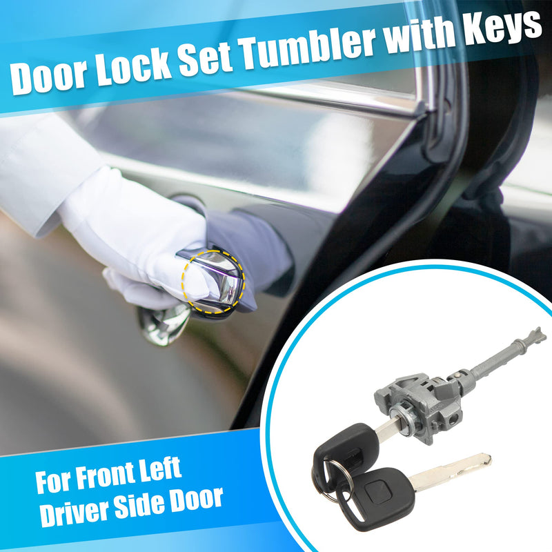 X AUTOHAUX 1 Set Driver Side Door Lock Cylinder Set Kit with 2 Keys for Honda CRV 2012-2016 72185-T0A-A01