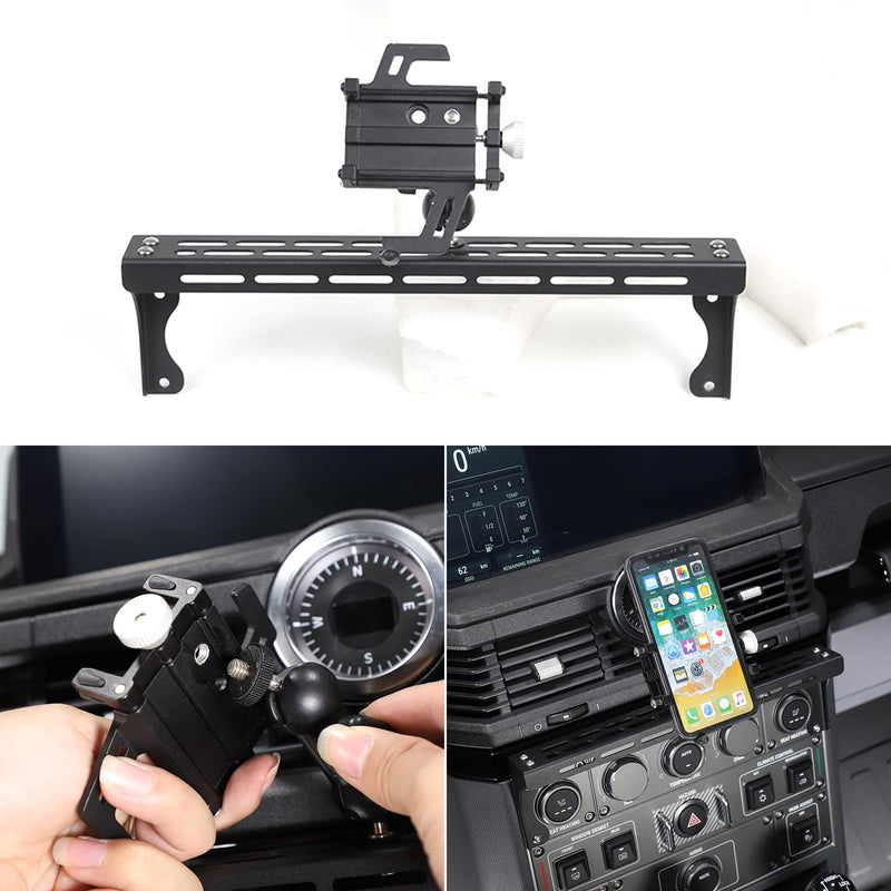 Car Central Control Multi-Function Navigation Bracket Compatible with Ineos Grenadier 2020 -2026 Dash Panel Air Vent Track Cell Phone Holder Alloy Accessories (Black, Style C) Black