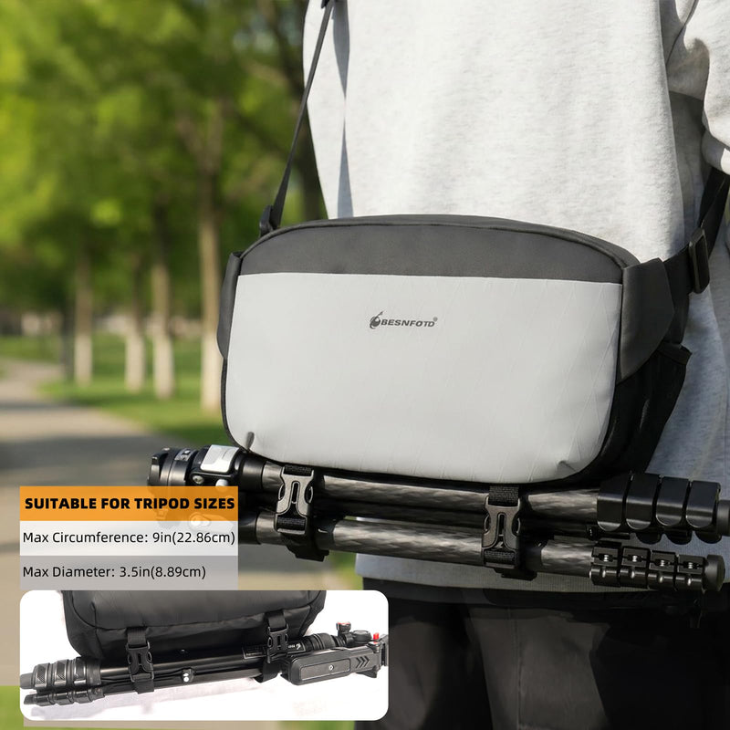 Everyday Crossbody Bag Camera Sling Bag | Multifuction Photography Shoulder Case, DSLR SLR Mirrorless Cameras Grey