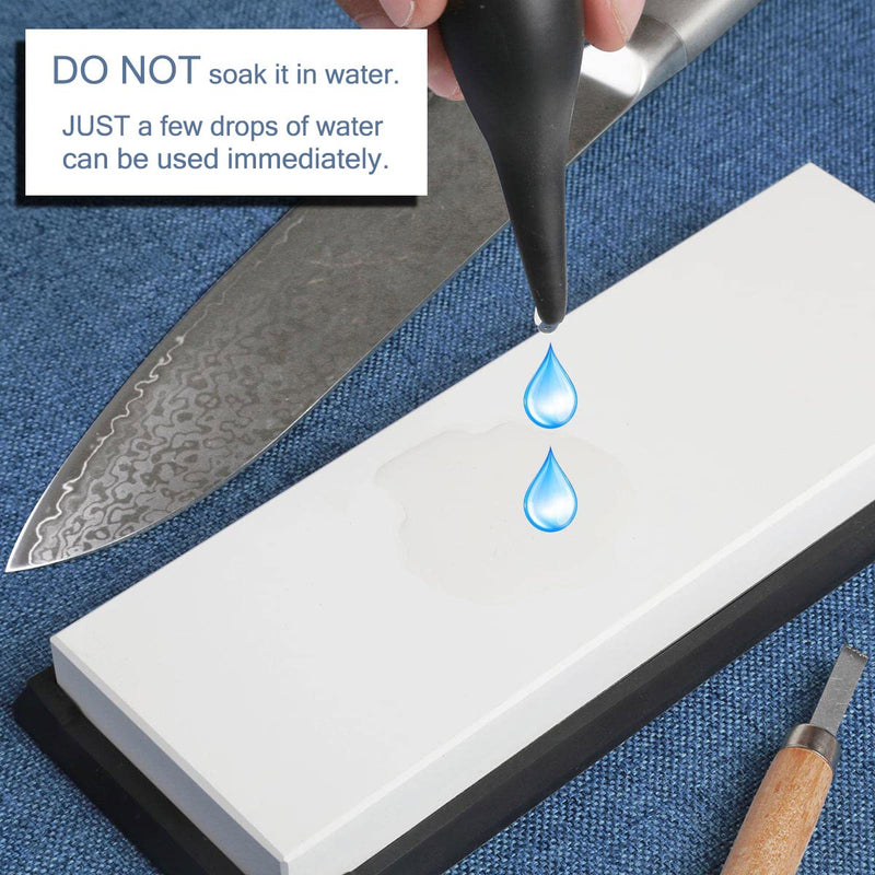 Glass Sharpening Stone with Non-slip Rubber Base, Professional Whetstone, Glass Stone 10,000 Grit SET-D