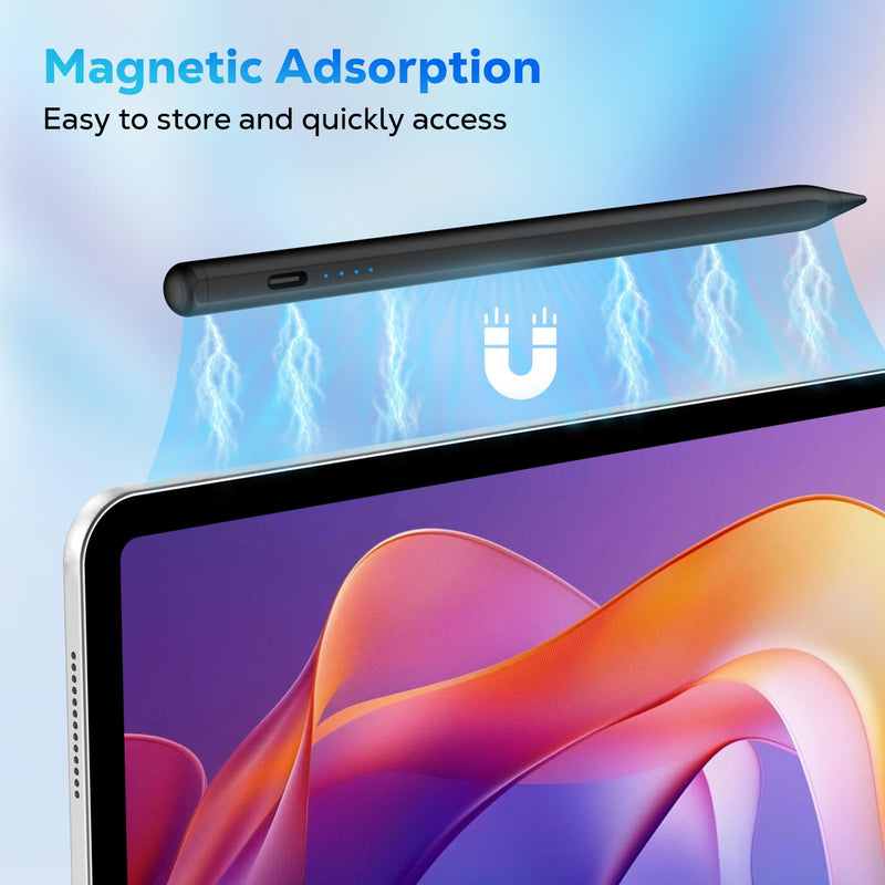 Moko Stylus Pen for Android Touchscreen,Rechargeable Tablet Pen, Black | for Samsung Galaxy Tab A11+/A9+/Vivo/Xiaomi and Other Android Tablets & Smartphones, Universal Active Fine Point Stylus