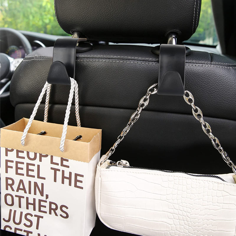 Car Seat Headrest Hook 4 Pack Vehicle Backpack Hooks Hanger Vehicles Holder Organizer for Purses,Bags,Cloths,Car Water Bottle Hook Seat Accessories 4Pcs