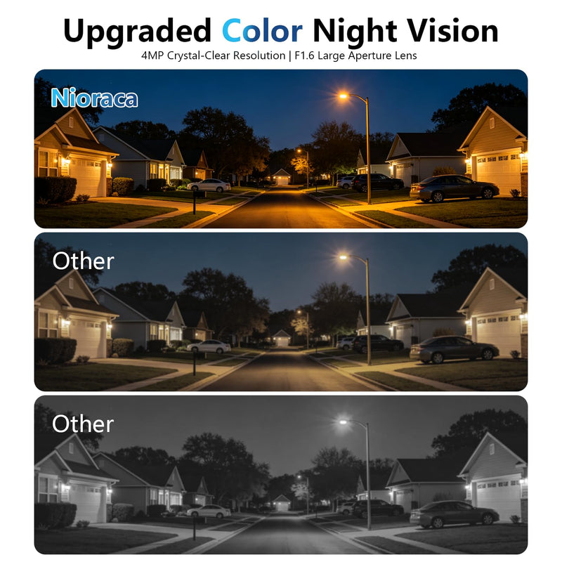 2K Wireless Window Cameras for Home Security, 6s Pre-Roll | Battery Powered, 2.4/5GHz WiFi, Color Night Vision, AI Person Detection, Anti-Glare, Indoor Cameras for Home Security 1 Pack-White
