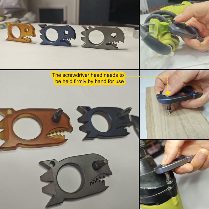 EDC Pry Bar with Bottle Opener Wrench Titanium Prybar Multi Tool Shark Pocket Crowbar - Your Versatile Companion for Everyday Carry and Camping Accessories (Blueing) Blueing