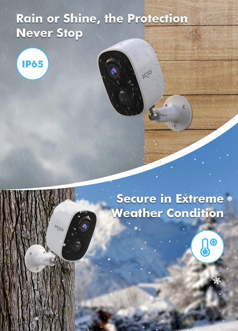 Dzees Security Cameras Wireless Outdoor - Spotlight & Siren, 2K 3MP Upgrade WiFi Cameras for Home Security, AI Motion Detection, Color Night Vision, 2-Way Talk, Waterproof