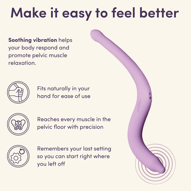 NewFlora Vibrating Pelvic Wand for Women & Men, S Shaped Massage Tool - Perineal Massage Tool