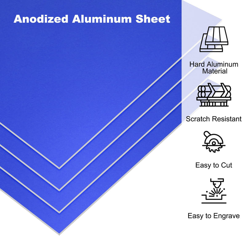 PATIKIL 7x5x1/32inch Anodized Aluminum Sheet, 10Pcs Metal Rectangle Aluminum Plate 0.8mm Thick Engraving Blanks for Laser Engraving DIY Decorative Crafting Home Decoration, Blue 7x5inch