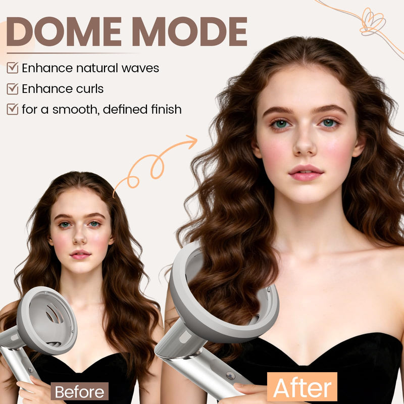 Upgraded Large Round Volumizing Brush and Wave Curl Diffuser Attachment compatible with Shark FlexStyle HD400 Series