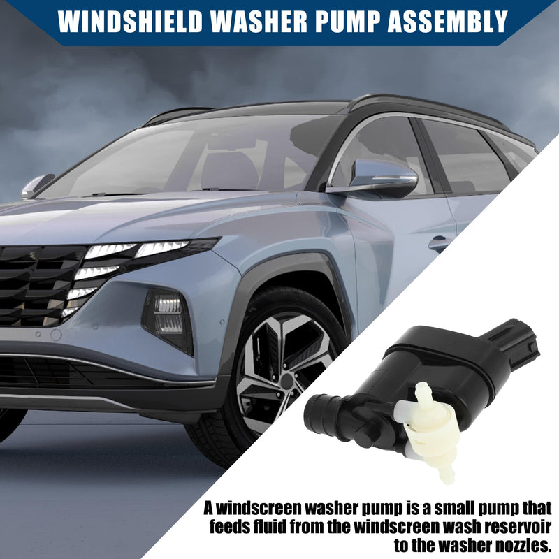 No.98510-2W500 / Windshield Washer Pump Assembly for Hyundai Santa Fe 2017-2022 for Hyundai Tucson 2021-2022 / Windshield Washer Motor/Durable/Plastic / 1 Pcs/Black