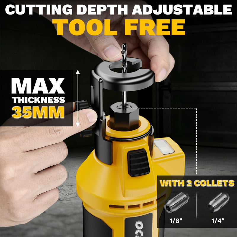Cordless Drywall Cut-Out Tool Compatible with Dewalt 20V Battery, 3 Speed Adjustable Brushless Rotary Saw with Up to 30000 RPM, Compact Spiral Saw Kit for Wood,Drywall,Tiles,plastic (Tool Only) For Dewalt