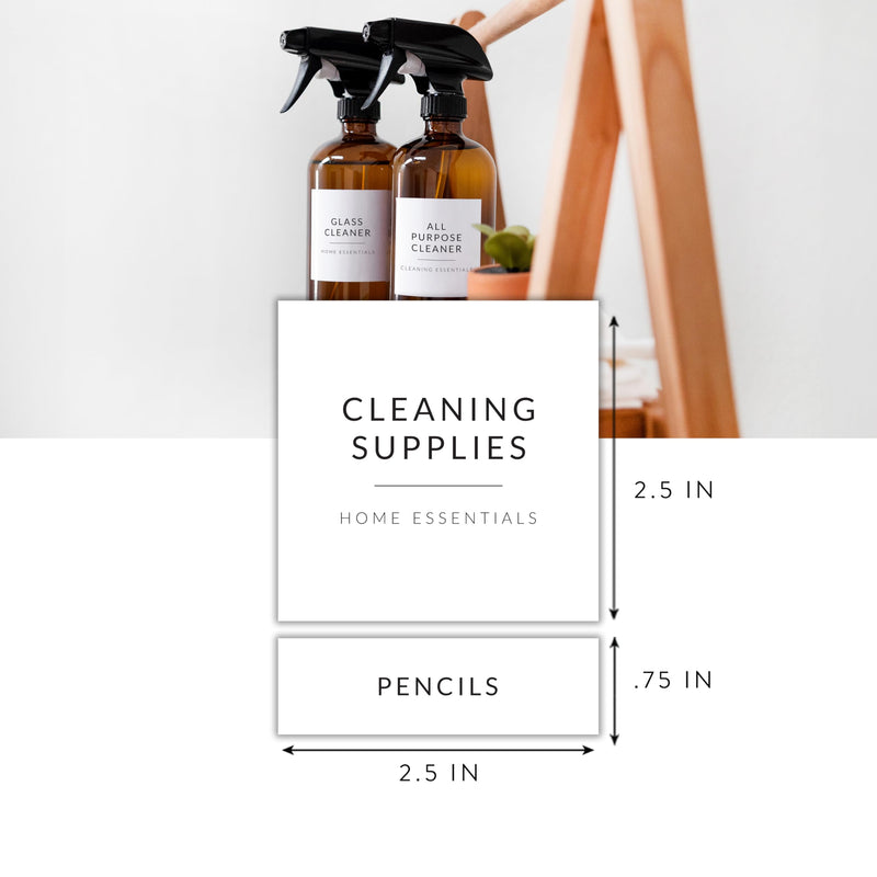 Laundry Labels for Jars, 136 Preprinted Home and Laundry Stickers for Storage Bins, Bathroom Cleaning Jars, Containers, Spray Bottles, Linen Closet, Household Organization White Home & Laundry Labels