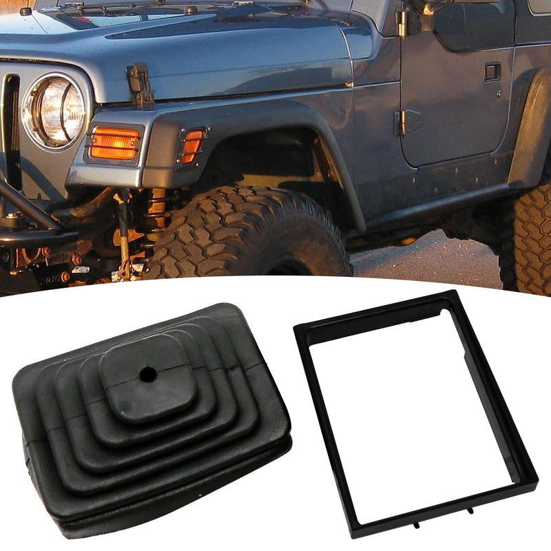 52078558 53000056 Shifter Boot and Retainer Bezel Kits Replacement for Jeep TJ Wrangler 1997 1998 1999 2000 2001 2002 2003 2004 Transmission Shift Bezel Shifter Boot Kit