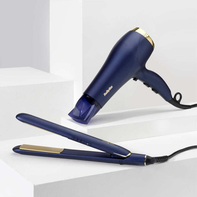 BaByliss Midnight Luxe Hair Dryer - Powerful 2300W Blow Dryer, Ionic Frizz-Control, Fast Drying, Professional and Lightweight, 3 Heat & 2 Speed Settings, 5781U 5781U - UK PLUG