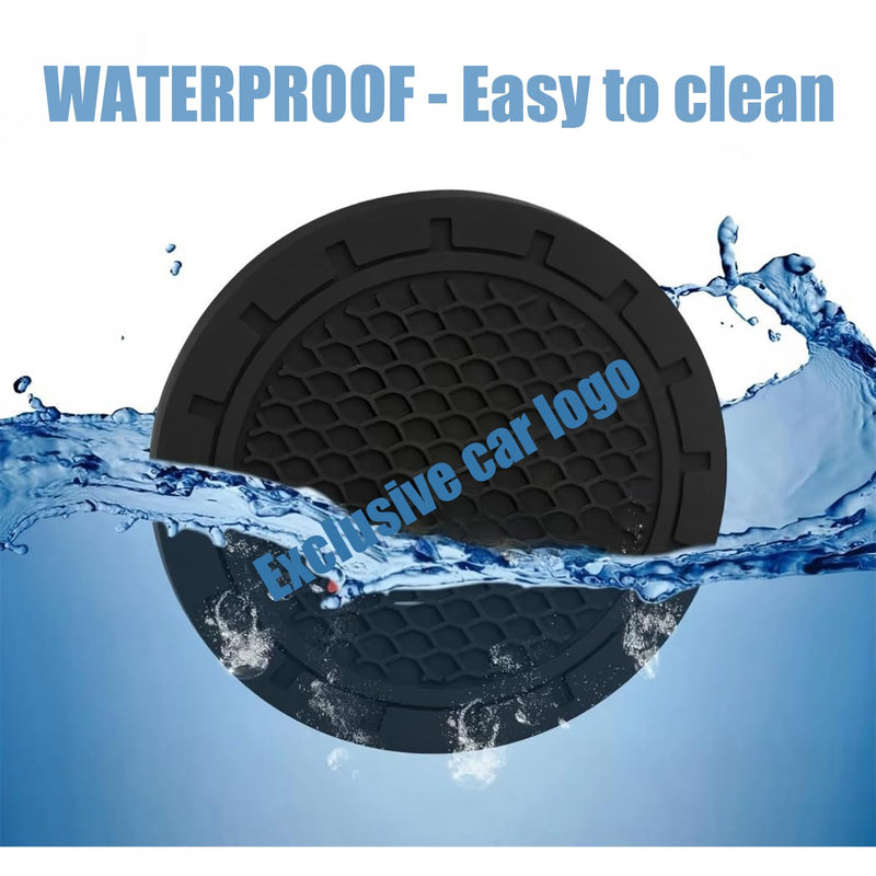 Car Cup Coasters Fit for X1 X3 X5 X6 X7 1 3 4 5 6 8 Series Z4 Accessories,Recessed Silicone Anti Slip Cup Holder Coaster Interior Accessories 2.75in 2Pack Black B-1