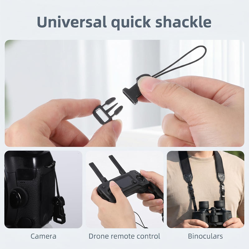 20Pcs Quick Release Camera Strap, Black QD Loops Connector Adapter Camera Quick Release Lanyard Clip Compatible for All Compact Digital Cameras Binoculars Drone Remote Control and USB Stick