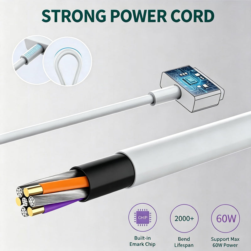 MacBook Pro/Air Charger 60W Magnetic 2 T-Tip Adapter 11-13 inch 2012-2017 | Fits A1465 A1466 A1502 A1425 MacBook Pro/Air. Multi-protection charger for 2012-2017 T-Tip port laptops