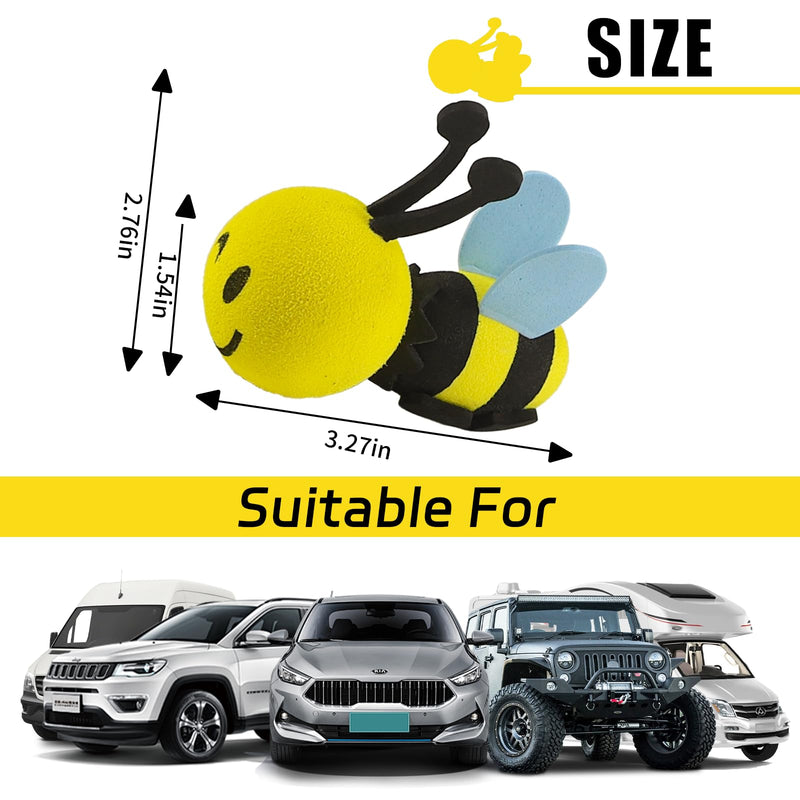 Happy Bee Car Antenna Topper, Cute Bee EVA Automotive Antenna Ball Decorative Antenna Hat, Easy to Find Car in The Parking Lot, Universal Exterior Decor Car Accessories (Wink) Wink