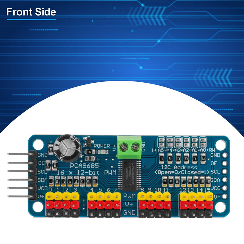 MakerFocus 2pcs PCA9685 16 Channel PWM Servo Motor Driver Board I2C IIC Interface 12 Bit Resolution for Arduino, Raspberry Pi, Robot