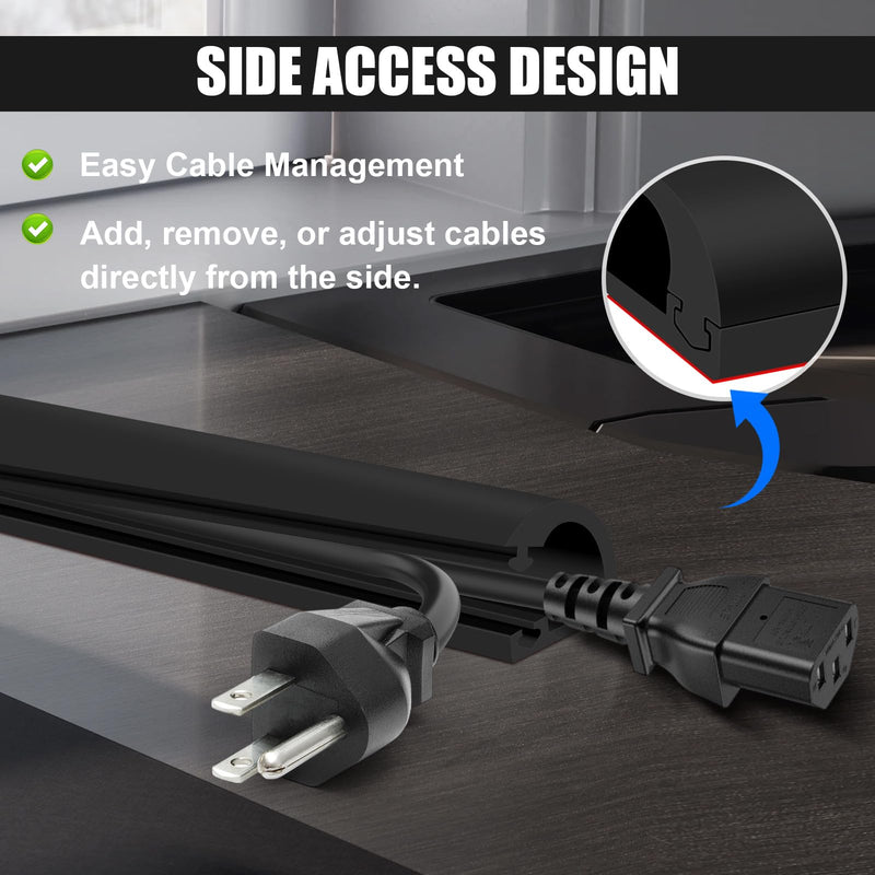 Wall Cord Hider,Flexible Self-Adhesive Wire Cover,Black,Large -118inch | Flexible Self-Adhesive, Wire Cover, With Tools,Side-Open Cable Raceway, For Mounted TV, Home Theater & Office Black Large -118inch