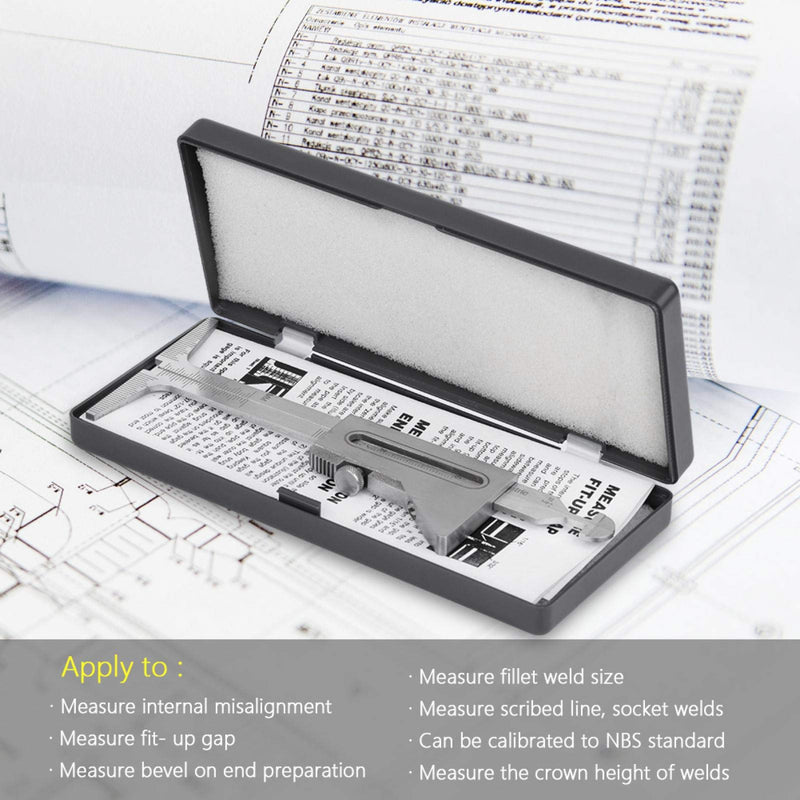 Hi Lo Welding Gauge Inch Gage, Stainless Steel Test Ulnar Welder Inspection Pitch Gauge for Welding Measurement Tools
