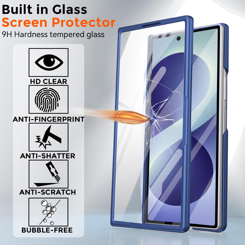 for Samsung Galaxy Z Fold 8 Ultra Case with S Pen Holder & Stylus, Compatible Magsafe Magnetic Ring Kickstand Screen Protector Full Coverage Hinge Cover Case for Z Fold 8 Ultra Darkblue