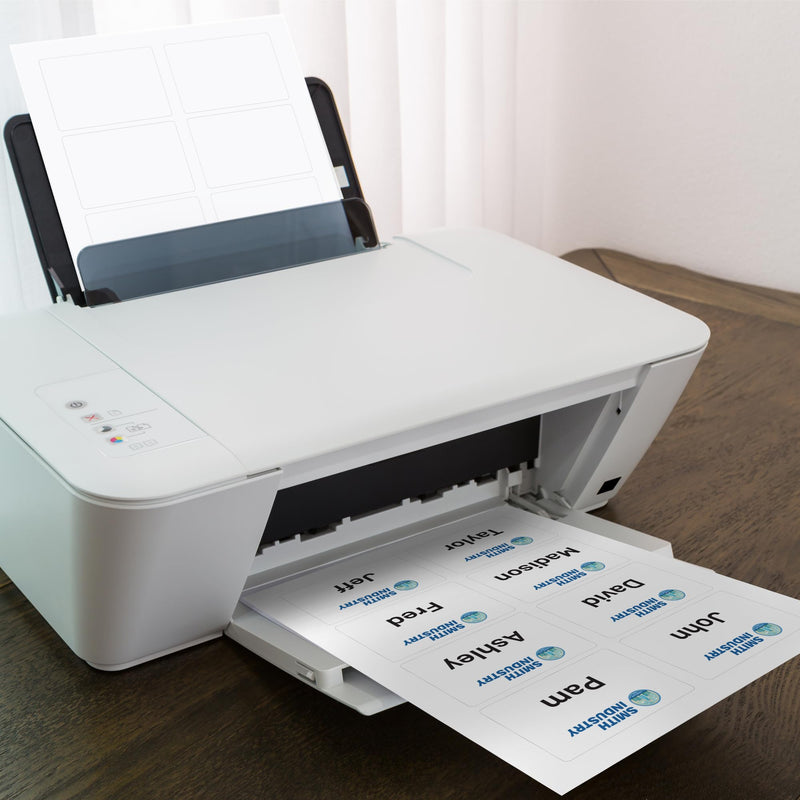 Premium Label Supply Blank Printable Name Tag Stickers - 2-1/3" x 3-3/8" - Laser/Inkjet Compatible – (8 per Sheet), 25 Sheets – 200 Total Adhesive Name Tags 200 Name Tags